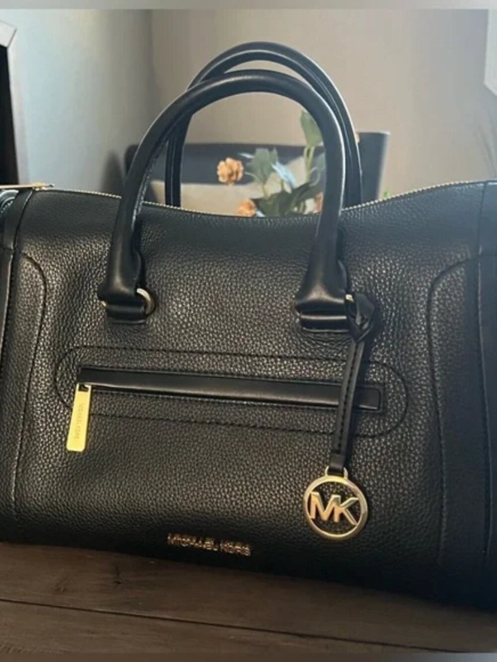 Michael Kors Carine Large Pebbled Leather Satchel Bag